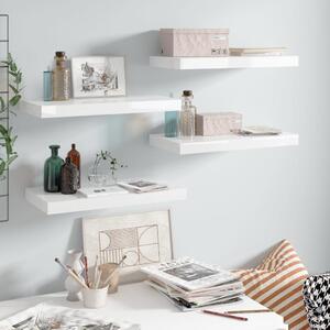 Floating Wall Shelves 4 pcs High Gloss White 50x23x3.8 cm MDF