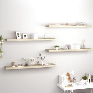 Floating Wall Shelves 4 pcs Oak 120x23.5x3.8 cm MDF