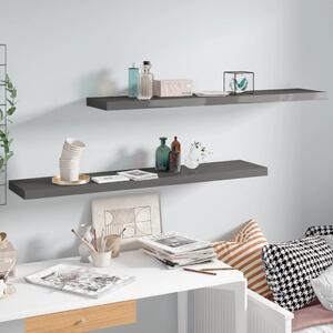 Floating Wall Shelves 2 pcs High Gloss Grey 120x23.5x3.8 cm MDF