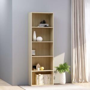 5-Tier Book Cabinet Sonoma Oak 60x30x189 cm Engineered Wood