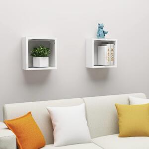 Wall Cube Shelves 2 pcs White 30x15x30 cm