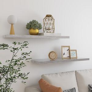 Floating Wall Shelves 2 pcs Concrete Grey 90x23.5x3.8 cm MDF