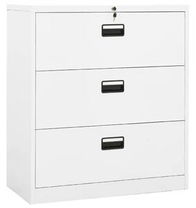 Filing Cabinet White 90x46x103 cm Steel