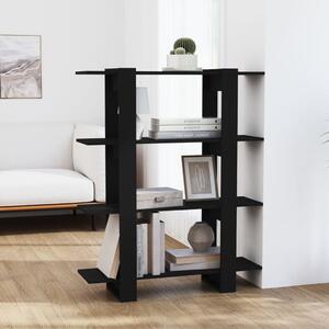 Book Cabinet/Room Divider Black 100x30x123.5 cm