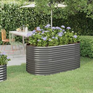 Garden Raised Bed Powder-coated Steel 152x80x68 cm Grey