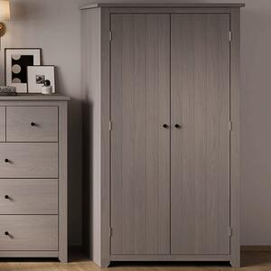 Hepworth Wooden Wardrobe With 2 Doors In Grey Wash