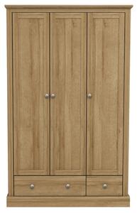 Devan Wooden Wardrobe With 3 Doors In Oak