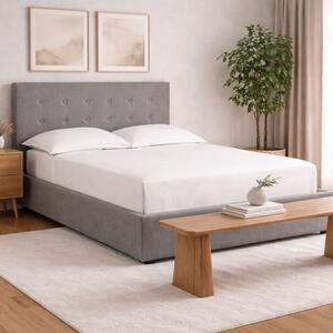 Lampe Fabric King Size Bed In Soft Grey