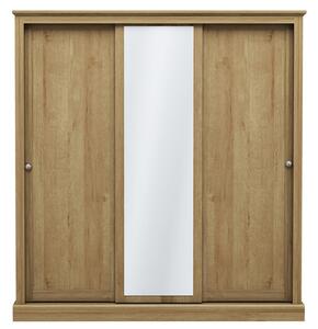 Devan Wooden Wardrobe With 3 Sliding Doors In Oak