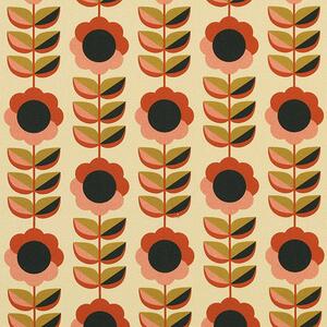 ANTE DECOR Palma Printed Cotton Fabric Burnt Umber