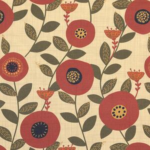 ANTE DECOR Seville Printed Cotton Fabric Burnt Umber