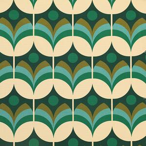 ANTE DECOR Santa Cruz Printed Cotton Fabric Emerald