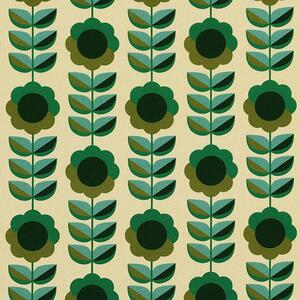 ANTE DECOR Palma Printed Cotton Fabric Emerald