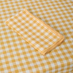 Honey Gingham 100% Linen Napkin Set of 4 | 45 x 45cm | Piglet in Bed