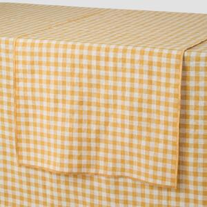 Honey Gingham 100% Linen Table Runner | 45 x 200cm | Piglet in Bed