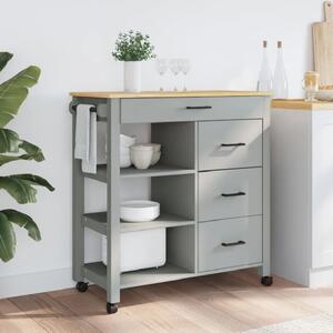 Coimbra Wooden Kitchen Trolley With 4 Drawers In Grey And Oak