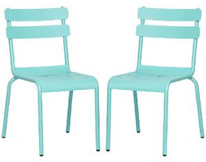 Amarillo Blue Aluminium Outdoor Side Chairs In Pair