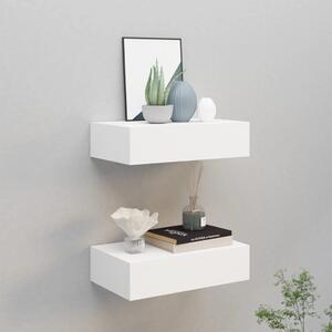 Wall-mounted Drawer Shelves 2 pcs White 40x23.5x10 cm MDF