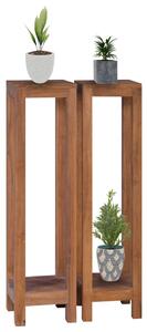 Plant Stands 2 pcs 25x25x100 cm Solid Teak Wood