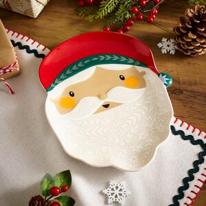 Ceramic Santa Serving Plate MultiColoured