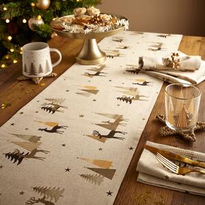 Winter Scene Table Runner Cream