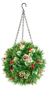 Hanging Pinecones, Berries & Heather Topiary Ball Green