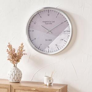 Geometric Marble Print Wall Clock