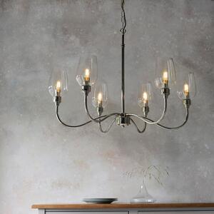 Bastrop 6 Lights Glass Pendant Ceiling Light In Bright Nickel