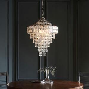 Bastrop Crystal Glass Chandelier Ceiling Light In Chrome