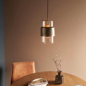 Bellflower Clear Glass Shade Ceiling Light In Bronze