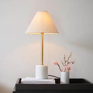 Bemidji Natural Linen Fabric Shade Table Lamp In Brass