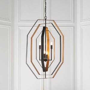 Elkhart Metal Ceiling Pendant Light In Bronze And Antique Gold