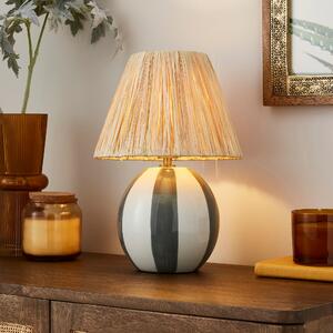 Mirabelle Round Striped Table Lamp MultiColoured