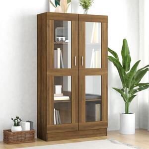 Vitrine Cabinet Brown Oak 82.5x30.5x150 cm Engineered Wood