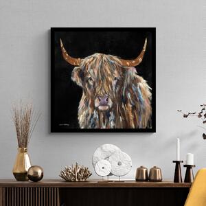 Finley the Highland Cow Framed Print Black/Brown