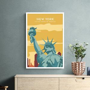 New York Travel Framed Print Yellow