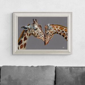 Mothers Love Giraffe Framed Print MultiColoured