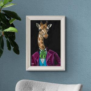 Sir Gerald the Giraffe Framed Print MultiColoured