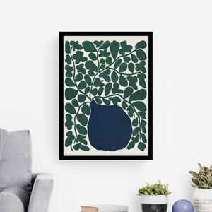 Contemporary Botanical Framed Print Blue