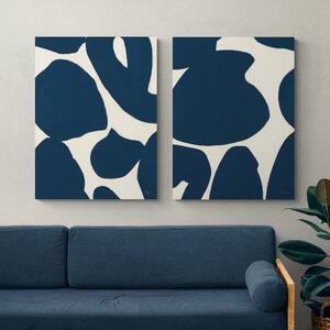 Set of 2 Playful Canvases Navy