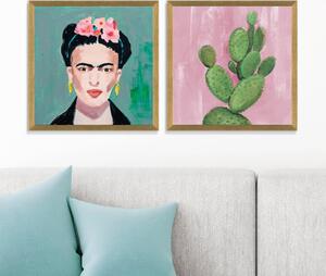 Set of 2 Frida / Cactus Framed Prints MultiColoured