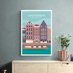 Amsterdam Travel Framed Print MultiColoured