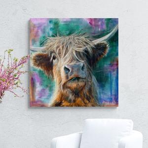 Hector the Highland Cow Canvas MultiColoured
