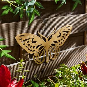 Gold Iron Butterfly Indoor Outdoor Wall Art Gold