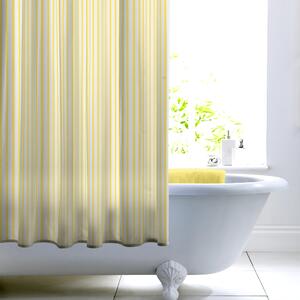 Ticking Stripe Shower Curtain Yellow/White