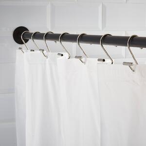 Set of 12 S Shape Shower Curtain Rings Silver