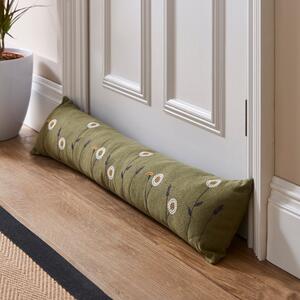 Scandi Floral Draught Excluder Green/White
