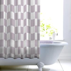 Checkerboard Shower Curtain Purple/White