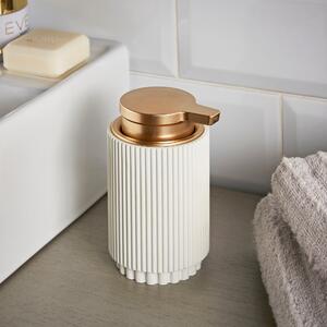 Modern Luxe Ribbed Resin Soap Dispenser White