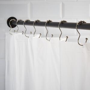 Pack of 12 3-Shaped Shower Curtain Rings Silver